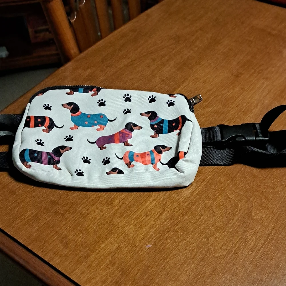 Dachshund Print Dog Waist Bag